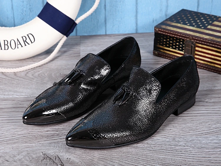 

British style men shoes luxury brand mens pointed toe dress shoes sliver glitter wedding formal loafers gold iron toe size13