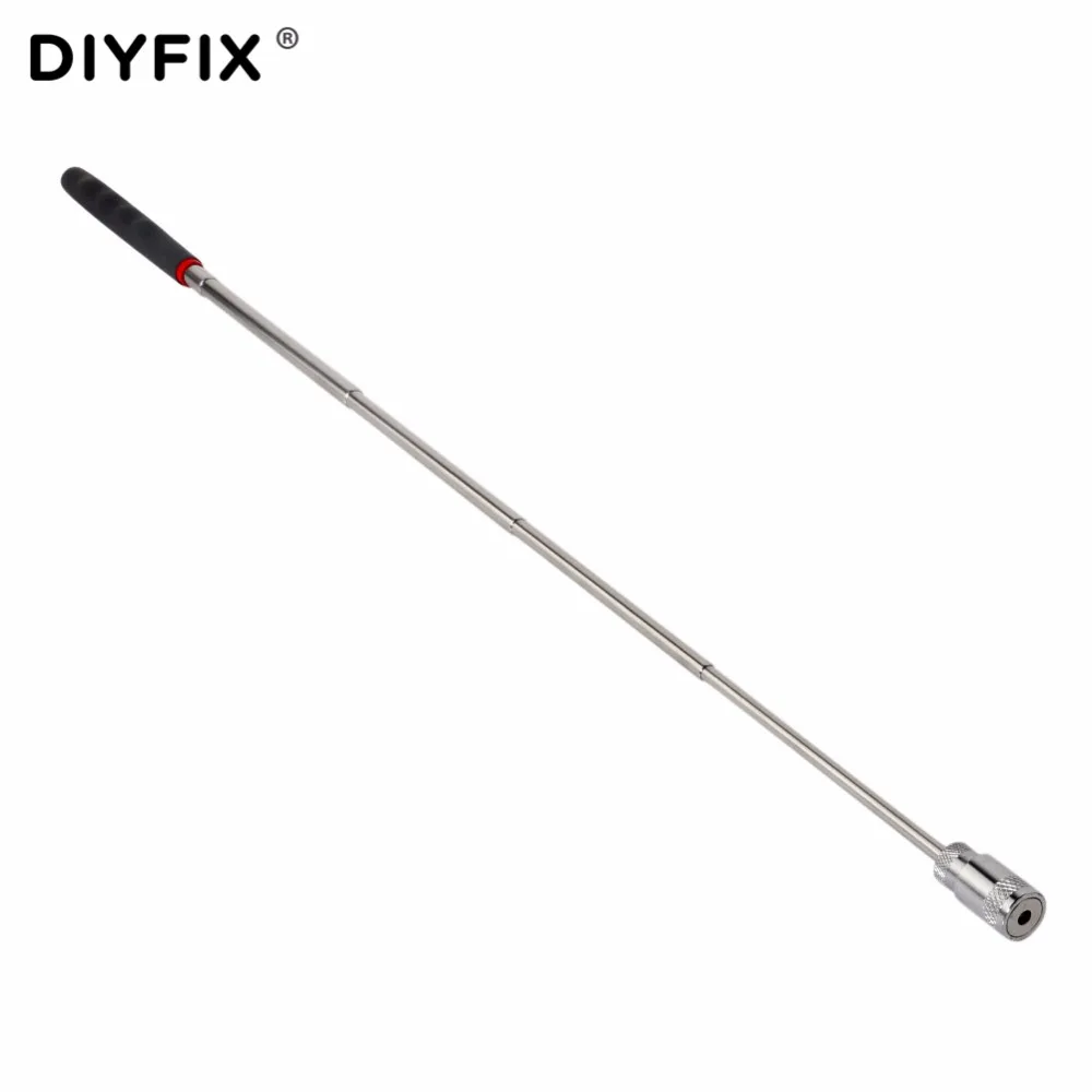 DIYFIX Telescopic Magnetic Pick Up Tool with LED Light Magnet for Picking Up Metal Screw Nuts Bolts Portable Hand Tools