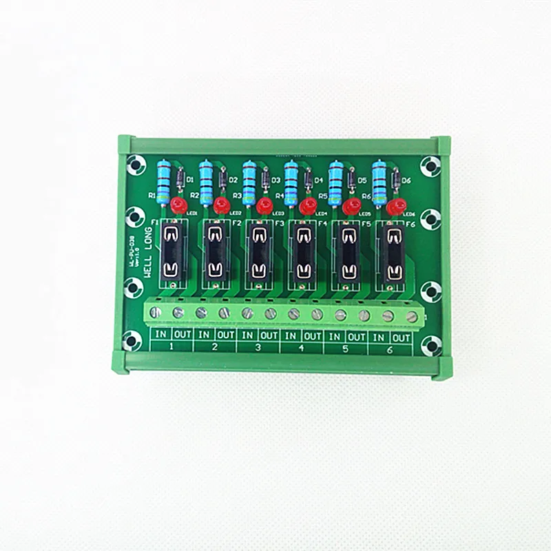 DIN Rail Mount 6 Position Fuse Module Board Micro Mini Medium Small Universal Car Fuse Holder.