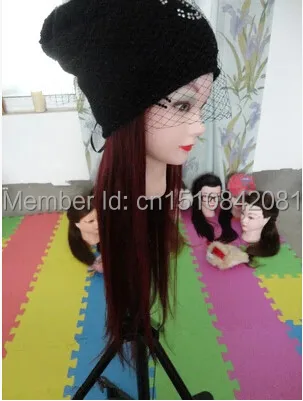 Free Shipping!! New Arrival 100% High Temperature Hair Styling  Mannequin Training Model  Head With Wig Display