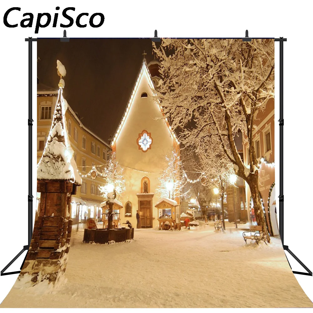 Capisco Photography Backdrop Wonderful Christmas Cute City Background For Photo Studio New Design Camera Fotografica