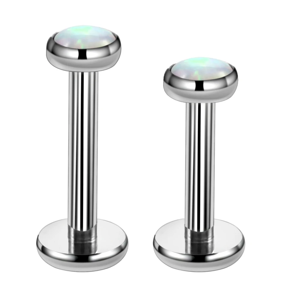 G23 Titanium Opal Labret Stud Rings for Lip Piercing