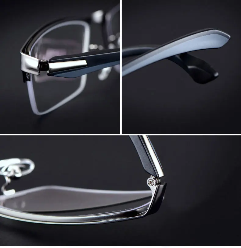 Men Titanium Alloy Eyeglasses Frame for Men Eyewear Flexible Temples Legs IP Electroplating Alloy Material,Full Rim and Half Rim