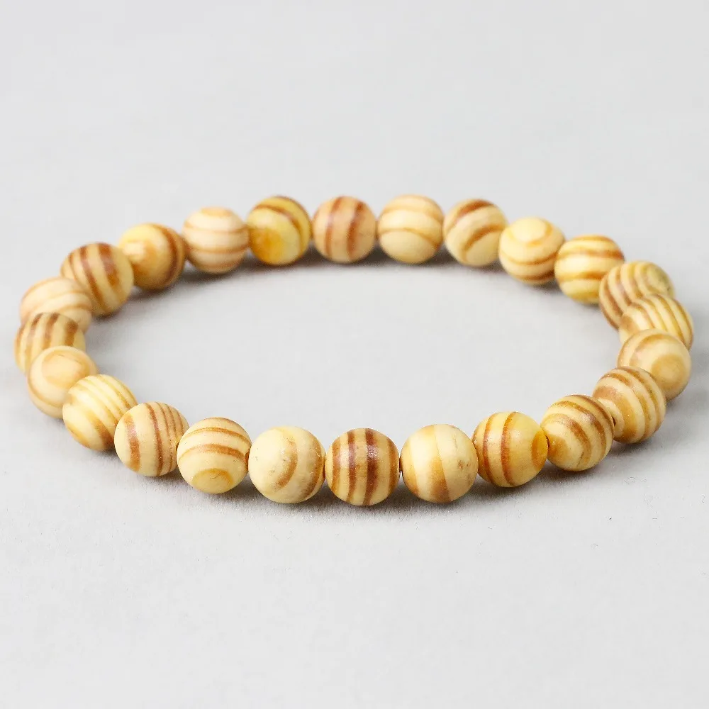 Authentic African Wood Bracelet Beads 8mm Wood Sandalwood Prayer Bracelet Drop shipping Men Women Jewelry Elastic Line