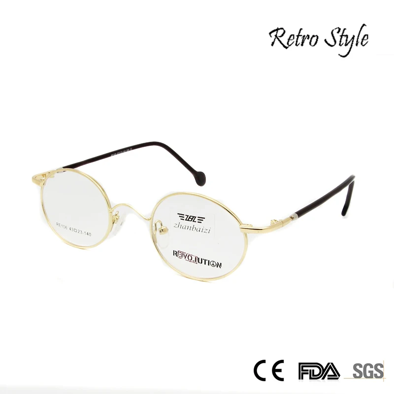 ZBZ New Vintage Glasses Nerd Optical Frames Men Women Round Metal Frame Gold Myopia Eyeglasses Retro Spectacle Frame Clear Lens