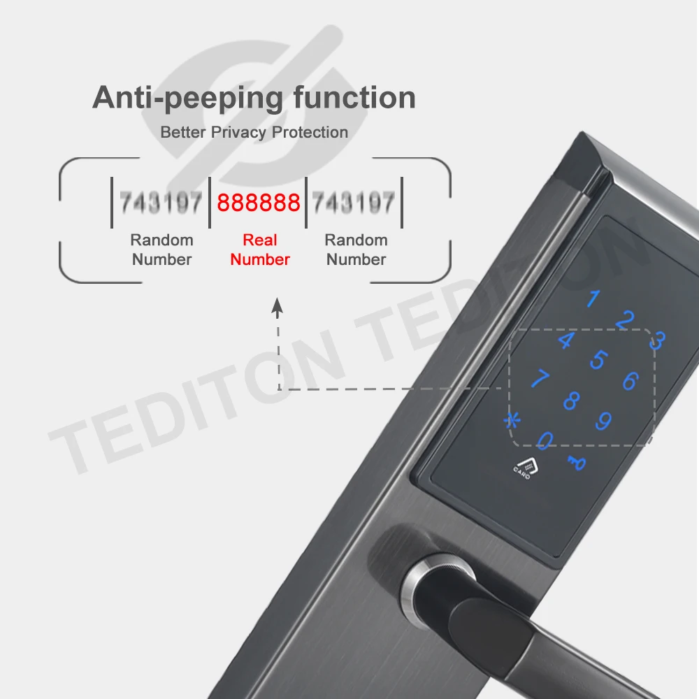 Electronic Door Lock, APP WIFI Smart Touch Screen Lock,Digital Code Keypad Deadbolt For Home Hotel Apartment