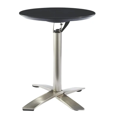 Foldable Aluminum Cocktail Bar Table, Modern Outdoor ABS Top Brushed High Bar Table