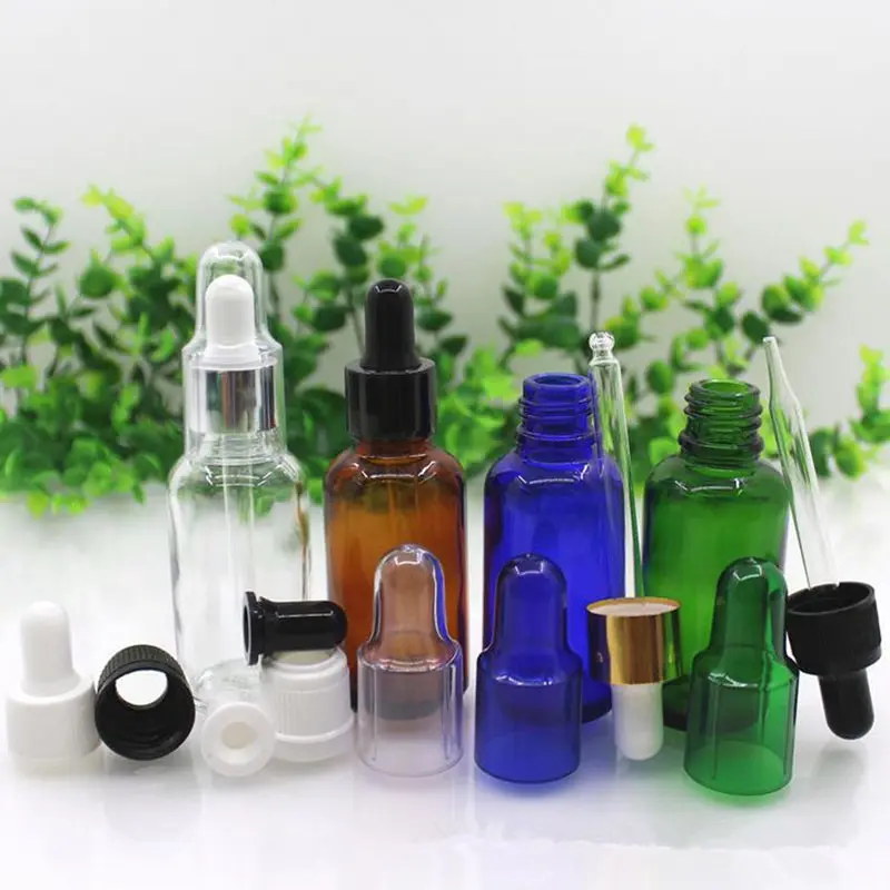 30ml Empty Glass Dropper Bottle ,Essential Oil Pipette Dropper Glass Container Perfumes Vial Clear Brown Blue Green