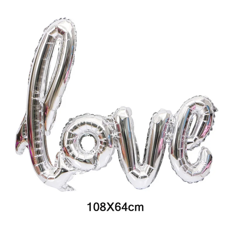 1pcs 108X46 cm Siamese LOVE foill Balloon Birthday Party Wedding Decorations Romantic Valentine\'s Day Love Letter Balls globos