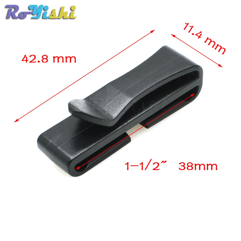 10 pz/pacco cursore per Clip con fibbia a scorrimento rapido nero per Molle zaino tattico cinghia di regolazione fettuccia 20/25/32/38/49mm