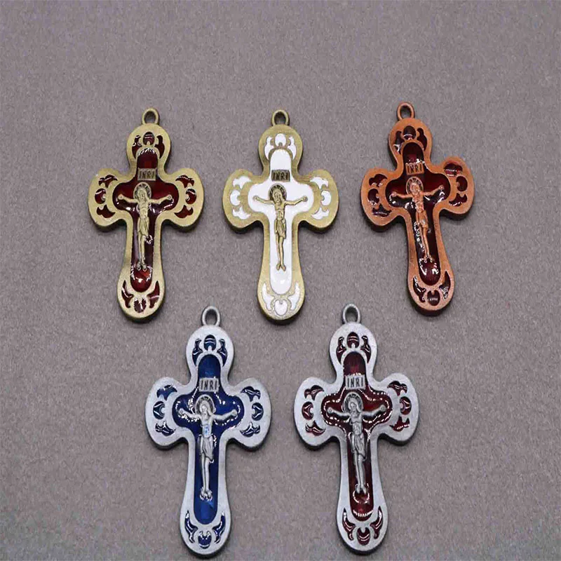 Ortodoks Cross Medali Liontin, Ortodoks Cross Vintage Pesona Cross Medali Liontin .. 20 Pcs