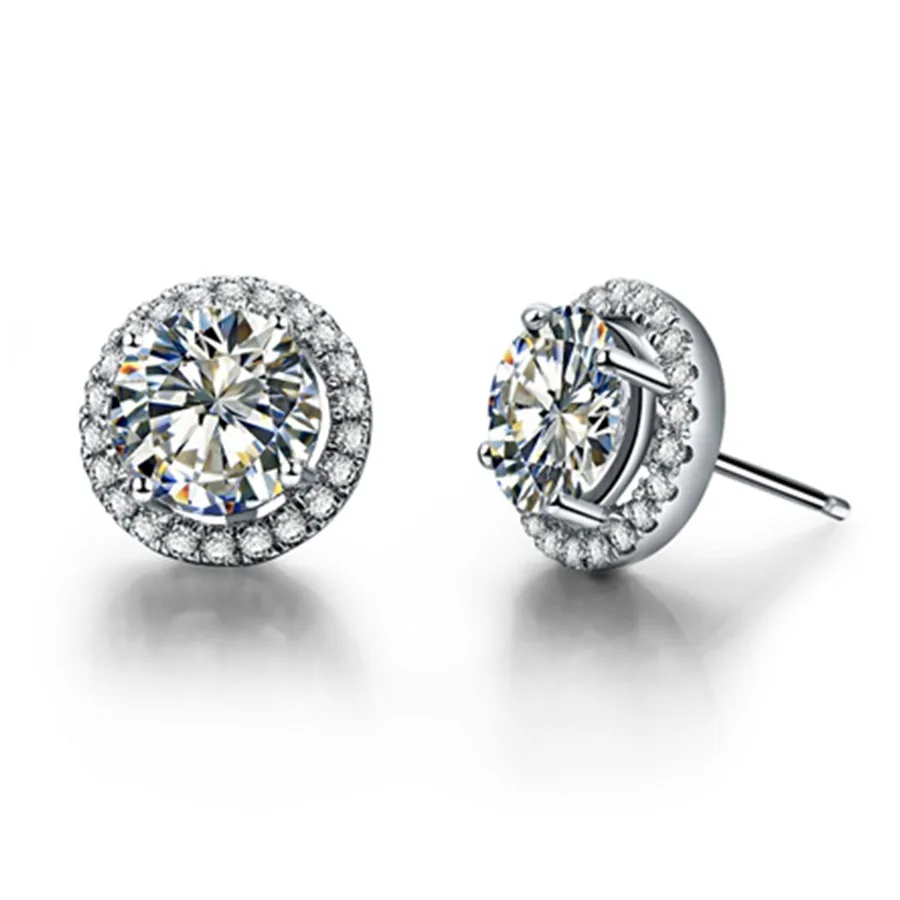 

Test Positive Authorized 5.0MM 0.5Ct each Round Cut D VVS1 Moissanite Stud Earrings Solid Platinum 950 Earring for Women