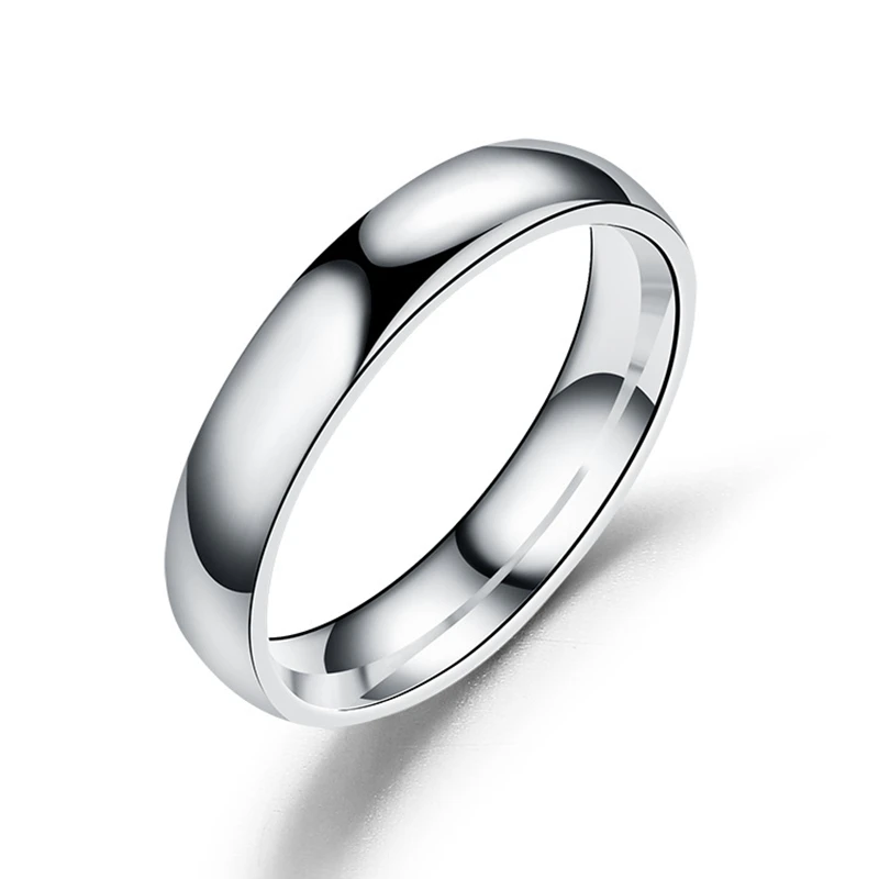 New Arrivals Simple Wedding Rings for Women 4mm Width Classic Elegant Stainless Steel Jewelry