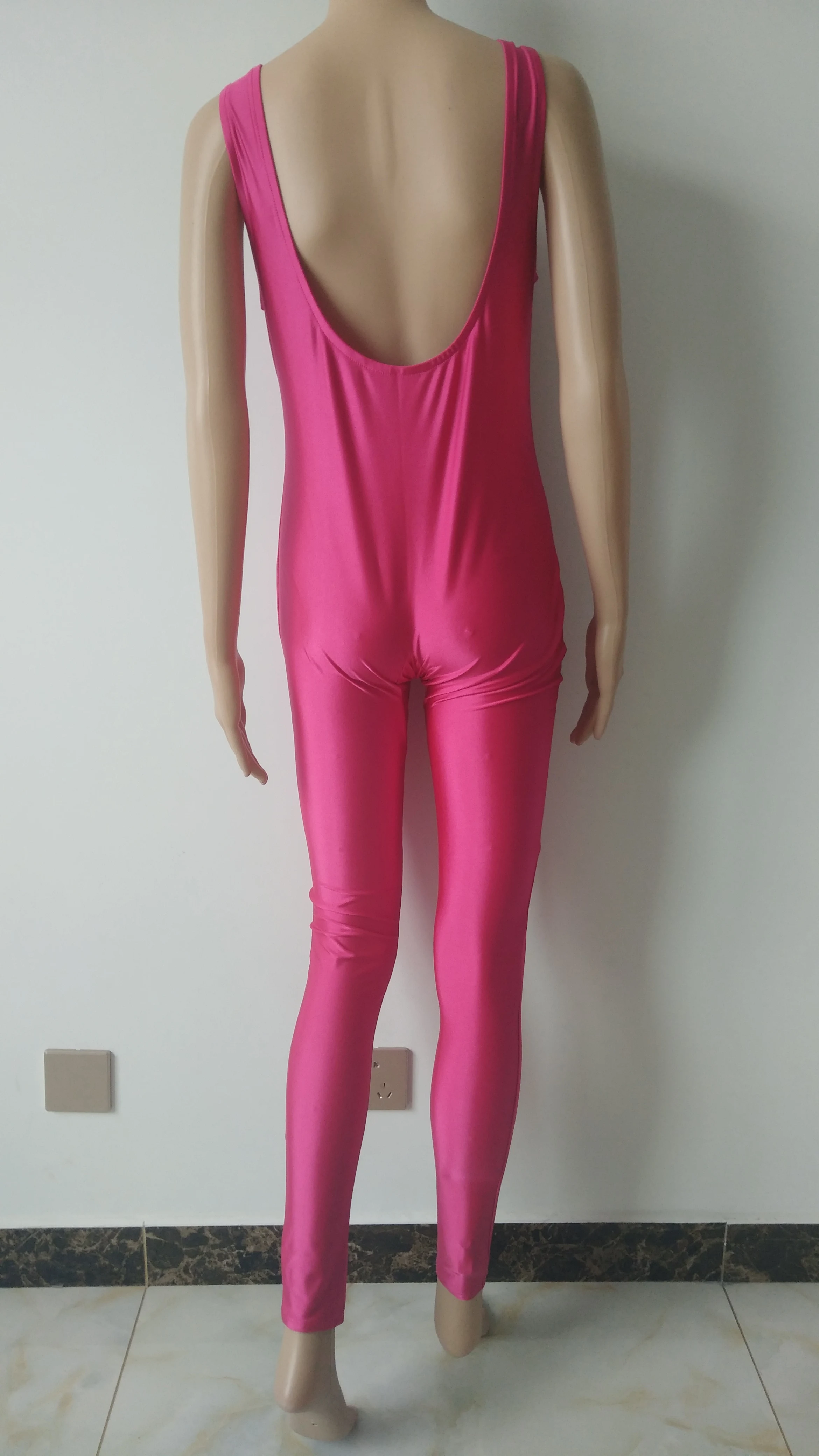 Frauen rose rot Spandex Body Kostüm für mädchen Gymnastic Unitard Outfit Spandex kleidung