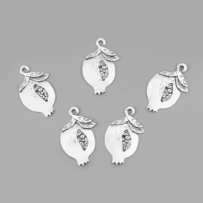 2Pcs Tibetan Silver Large Creative Pomegranate Fruit Food Charms Pendant For DIY Necklace Jewelry Making Supplies