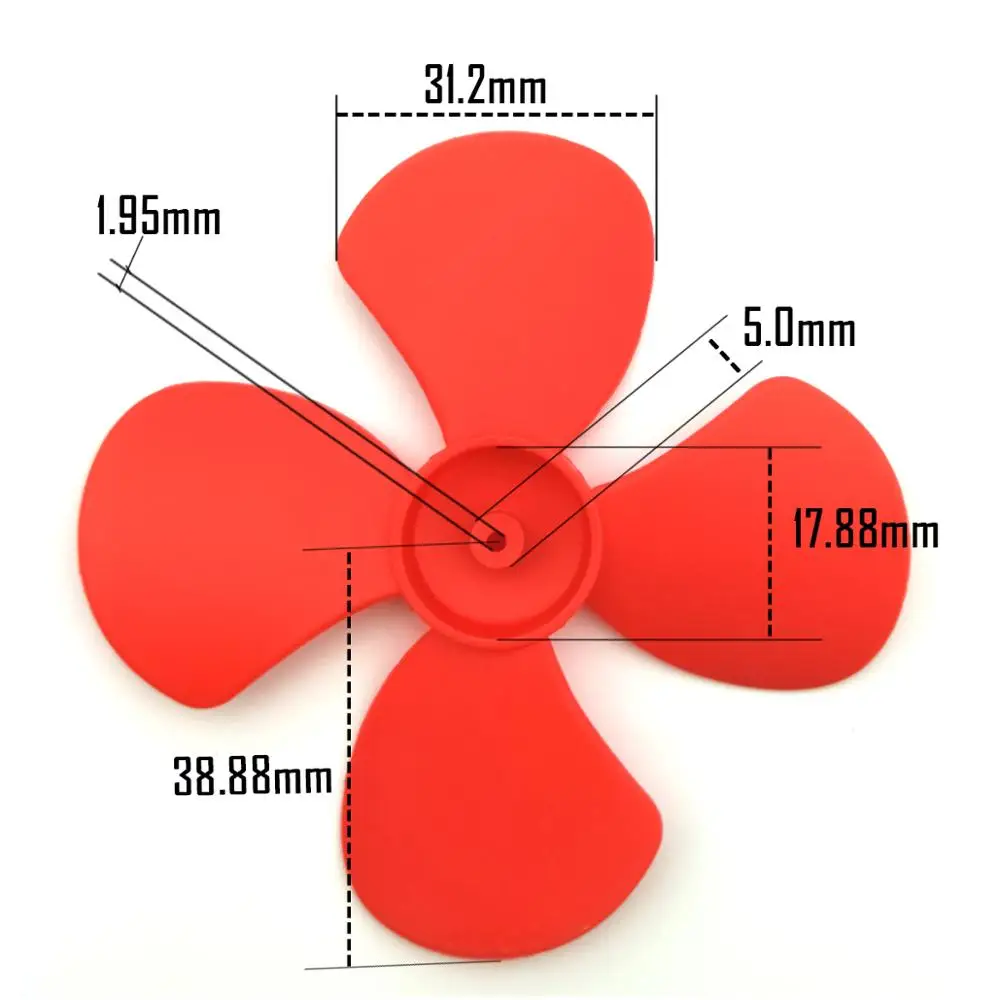 12pcs Micro DIY Motor 2mm Shaft Propeller with 4 Vanes 80mm Fan Shape for Fan Leaves Ship Model RC Boat DIY Airplane Science