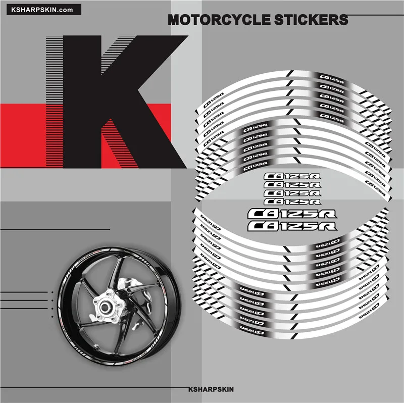 

Motorcycle inner wheel Stickers rim reflective decoration decals Fit HONDA CB125R