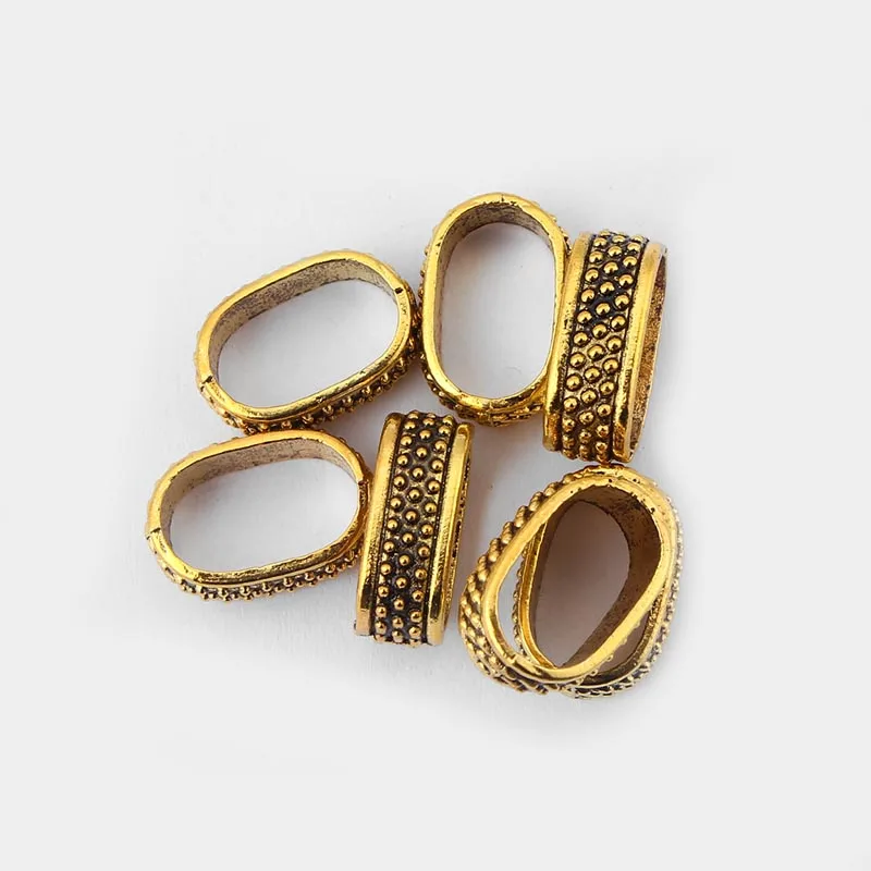 20pcs Bronzo Antico/Oro Dots Beads Slider Spacer Per 10*6mm Liquirizia Cavo di Cuoio Risultati Dei Monili accessori