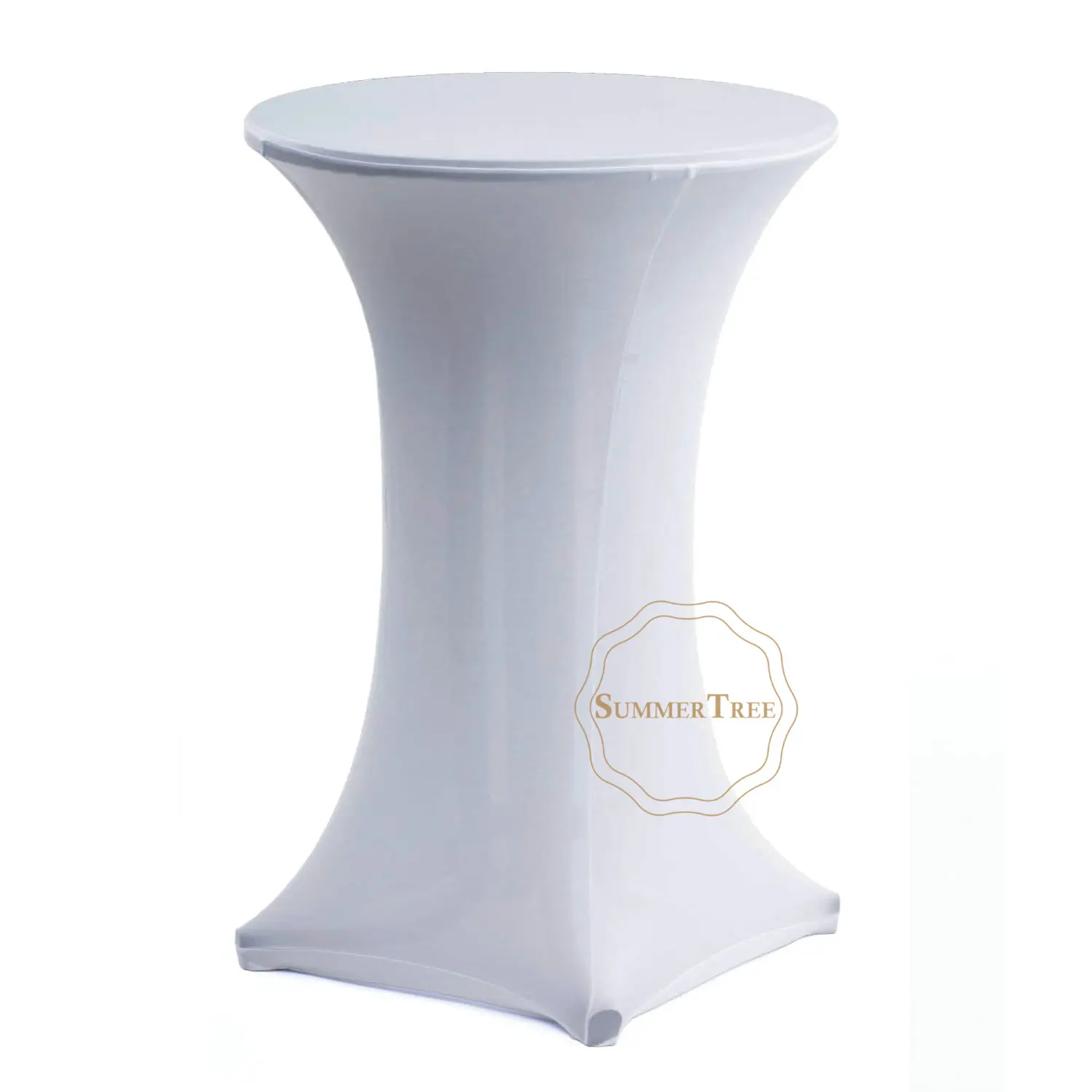 White Black Beige Lycra Stretch Cocktail Poseur Dry Bar Spandex Table Cover Cloth Wedding Party Event Decoration 60cm 80cm