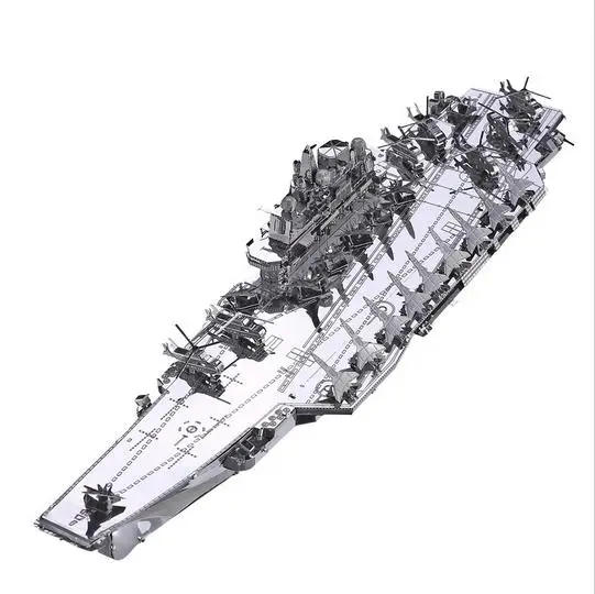 Plan liaoning CV-16 boat silver color 3D DIY laser cutting model educational diy toys Jigsaw Puzzle best birthday gifts