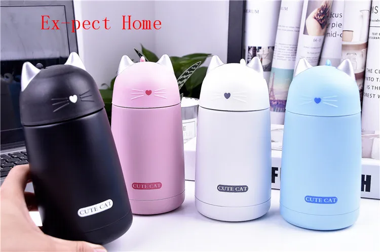 

50pcs Cute Cat Thermos Cup Kids Thermo Mug Drinkware Child Water Bottle Stainless Steel Vacuum Flask