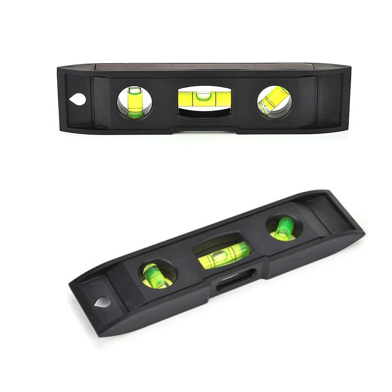 1PC STARTORQUE 0-230mm Vertical Ruler Magnet Bubble Plumber Black plastic Spirit level Leveler Torpedo ruler water level meter