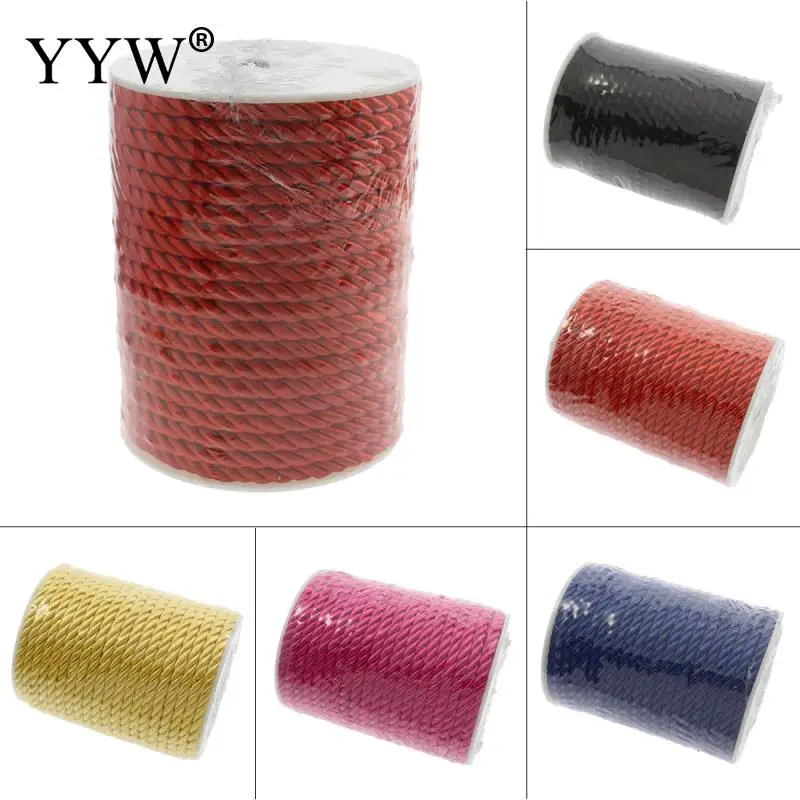 Lot de 9 bracelets en Nylon tressé, fil multicolore, 5mm, 20Yards/Lot, nœud chinois, en macramé