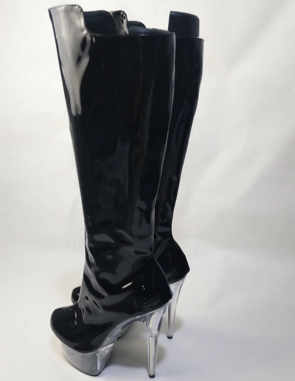 Sexy woman and knee boots 6 inches 15 cm tall fashion spring and autumn boots, crystal platform sexy dancing shoes banquet boots