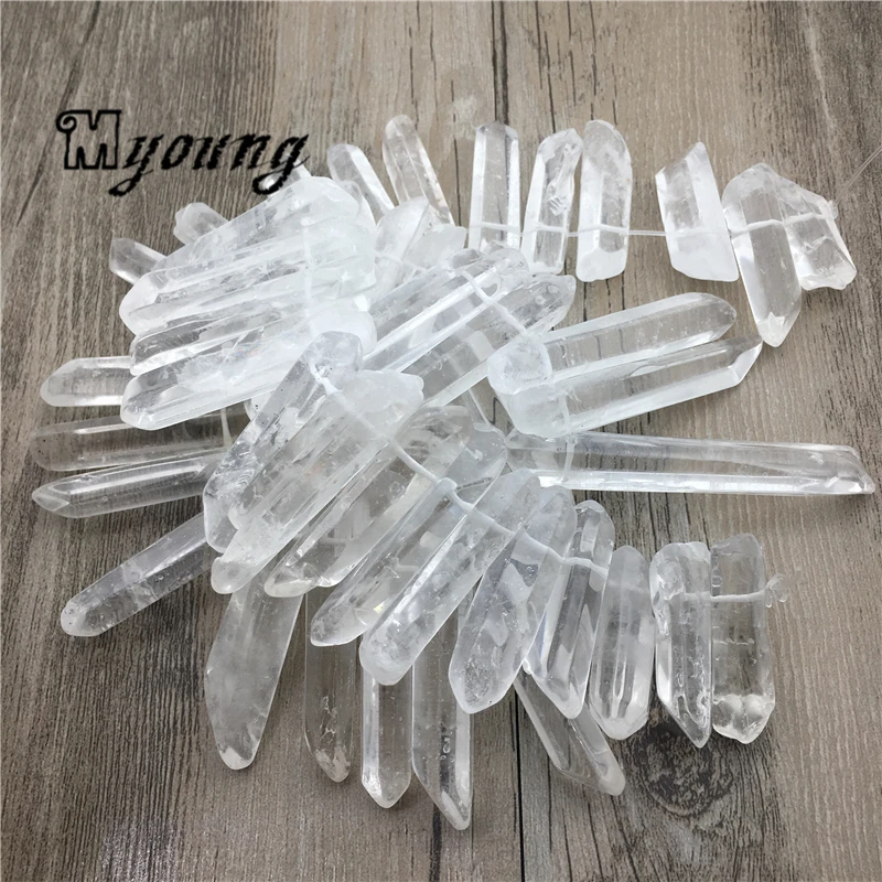 Polished Clear Crystal Spike Beads,Top Drilled Clear Quartz Beads For DIY Jewelry  MY1778