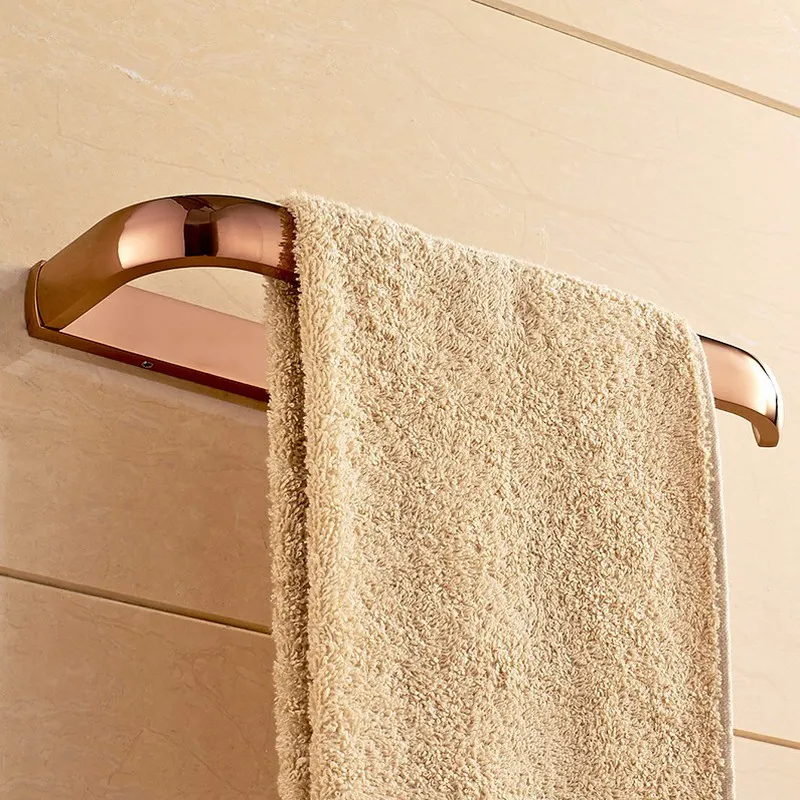 

Square Towel Ring Holder Hanger Rose Gold Wall Mounted Bathroom Home Hotel Towel Rail Bar Towel Racks KD703