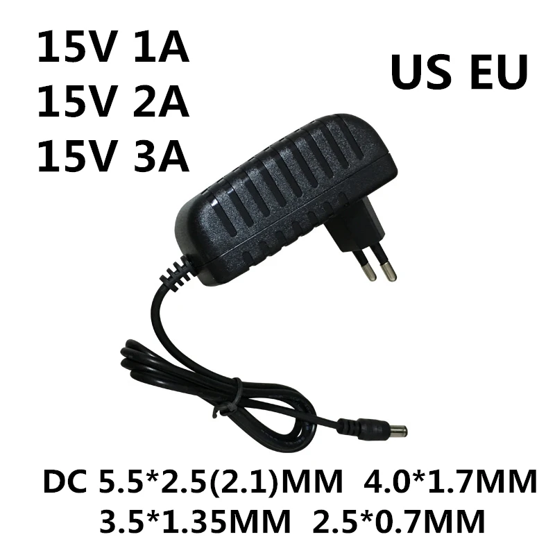 Best quality AC/DC Adapter DC 15V 0.5A 1A 2A 3A AC 100-240V Converter Adapter 15 V Volt 1000MA Charger Power Supply EU US Plug