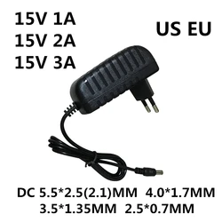 Best quality AC/DC Adapter DC 15V 0.5A 1A 2A 3A AC 100-240V Converter Adapter 15 V Volt 1000MA Charger Power Supply EU US Plug