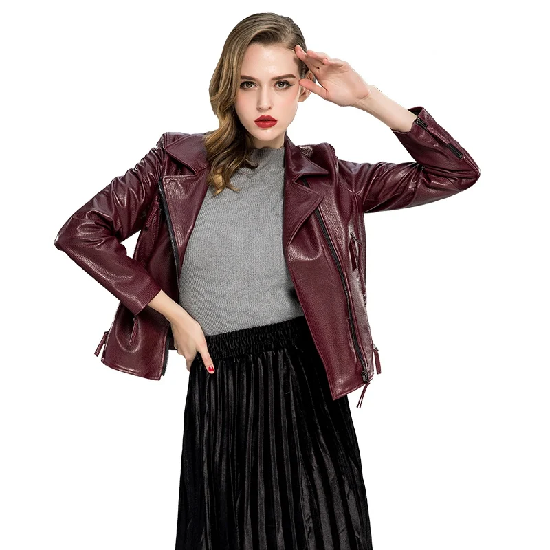 Luxury Genuine Real Sheepskin Leather Suede Suit Jacket Spring Autumn Women Slim Short Outerwear Coats Garment LF6009