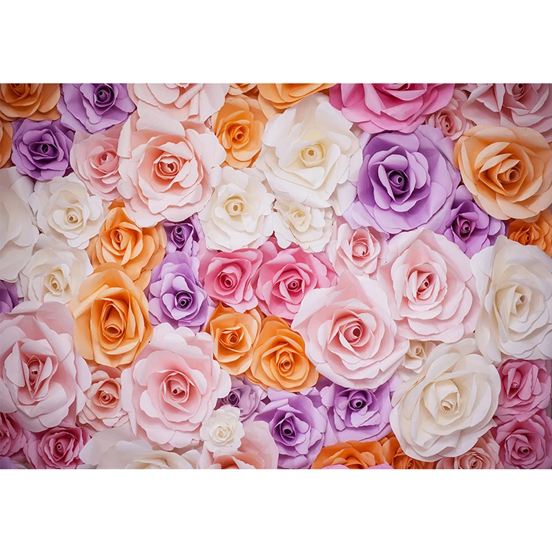 Funnytree ฉากหลังสำหรับสตูดิโอถ่ายภาพกระดาษดอกไม้งานแต่งงานที่มีสีสันพื้นหลังตกแต่ง photocall Photobooth