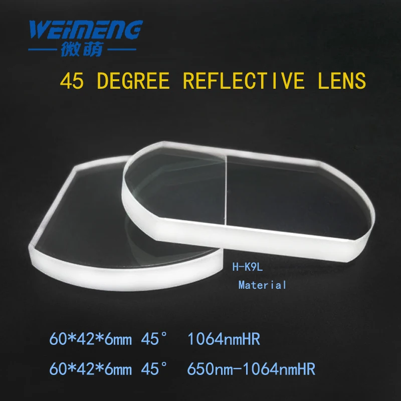 Weimeng Raytools 45 degree laser reflection lens / reflective mirror 60*42*6mm H-K9L  plano for cuting welding engraving machine