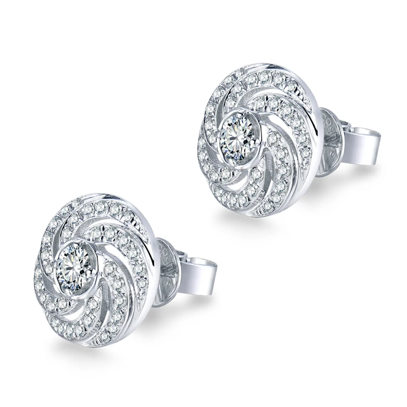 

LANMI Solid 14Kt White Gold Diamond Wedding Earring SI Clarify Stone for Women Anniversary Loving Jewelry Gift