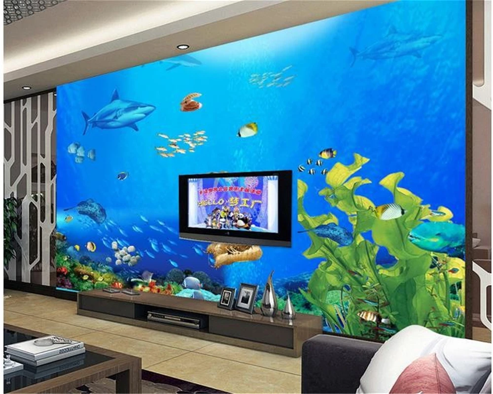 

Beibehang 3d wall murals wallpaper The underwater world Fashion TV backdrop murals living room bedroom murals photo 3d wallpaper