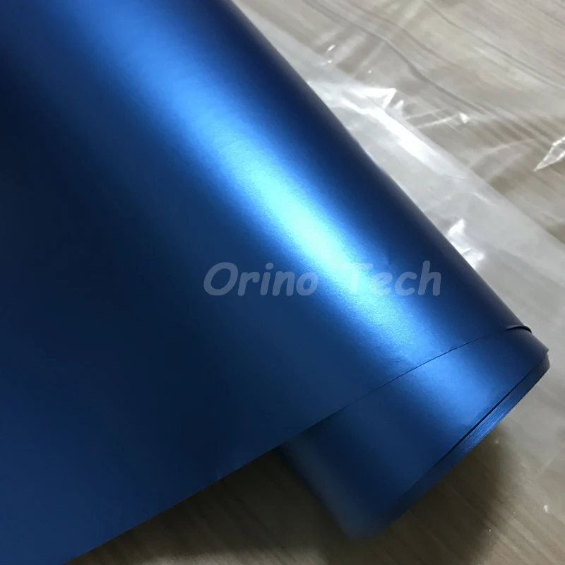 light blue matte chrome vinyl film car wrap satin metallic chrome car sticker body wrapping foil size 1.52*5/10/15/20m