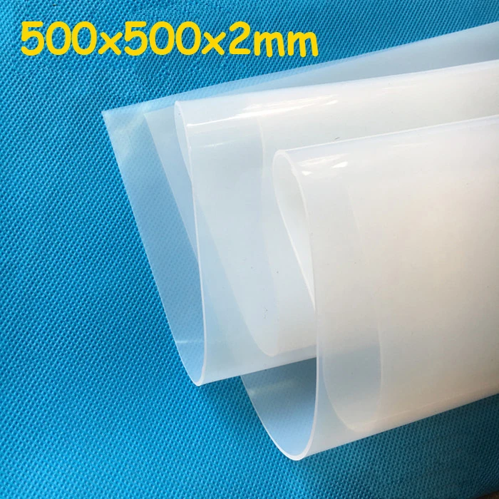 

500X500X2mm High Quality Translucent/milky white Silicone Rubber Sheet For heat Resist Cushion 100% Virgin Silikon Rubber Pad