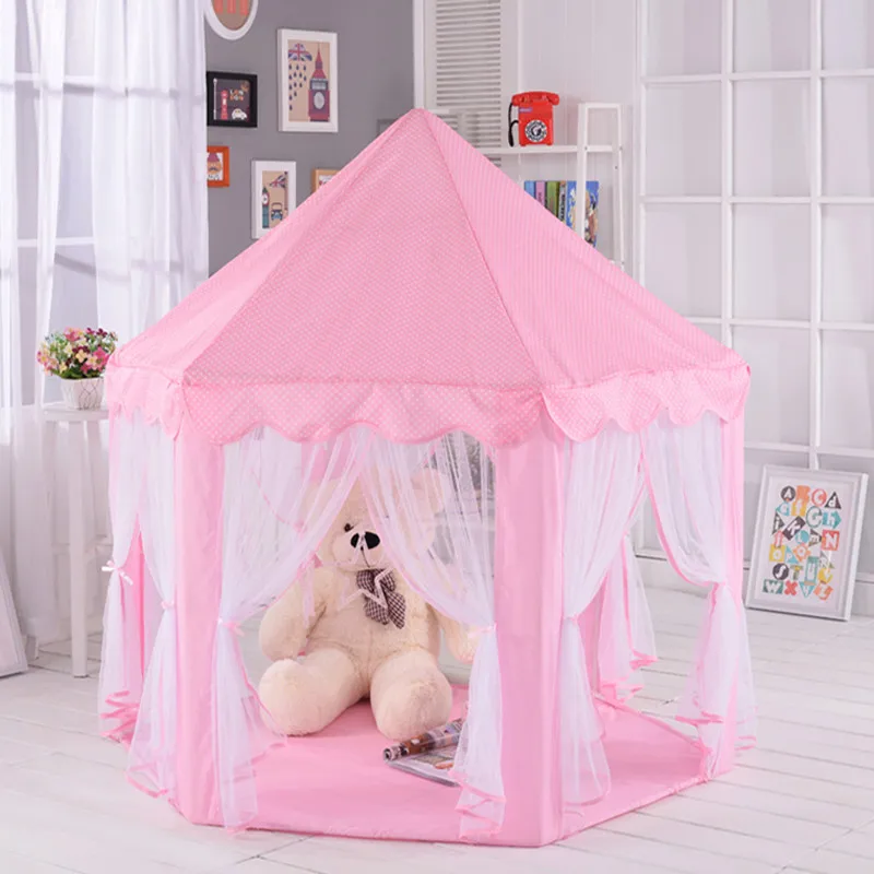 Mother Garden Mini Simulation Room Children's Tent Baby Play House Little Castle Hexagonal Princess House Toy Gift for Children