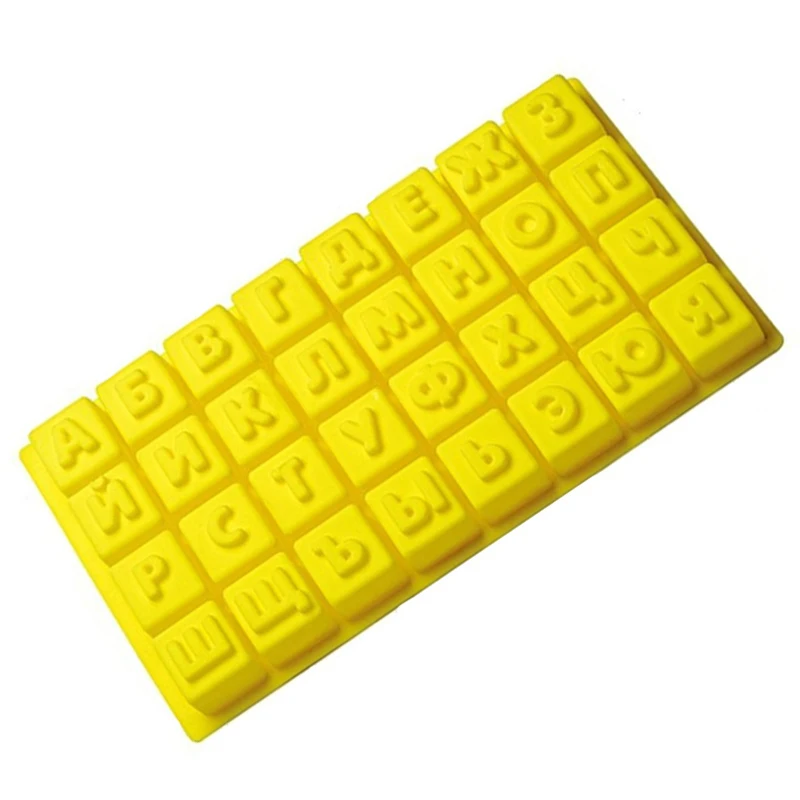 

Russian alphabet DIY cake mold fondant cake mold Food-grade silicone mold chocolate Candy letters cake mold