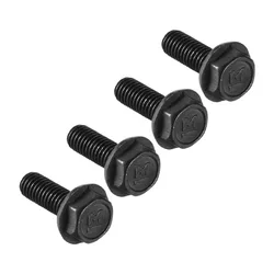 Uxcell 4 개/몫 M6x17mm 육각 플랜지 볼트 왼손 나사산 8.8 등급 탄소강 검정 육각 헤드 볼트