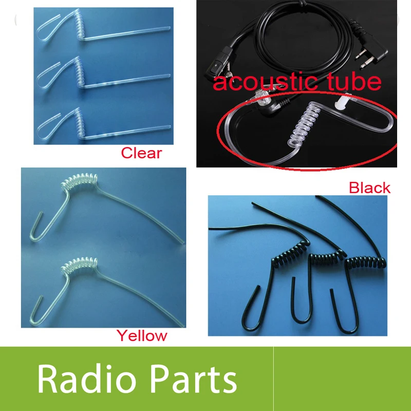 Tube acoustique à bobine de couleur claire 10X, pour Kit de Surveillance écouteurs en remplacement ou à monter soi-même