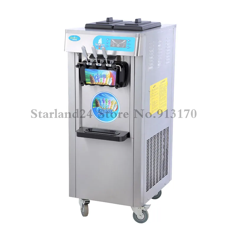 Colorful Commercial Ice Cream Machine Pink and Blue Color 20L/H 220V LED display Ice Cream Making Machines