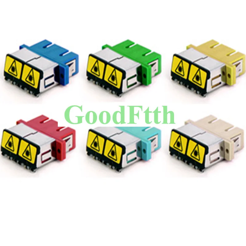 Fiber Adapter Adaptor Coupler SC-SC Duplex with Shutter Cover GoodFtth 100pcs/lot