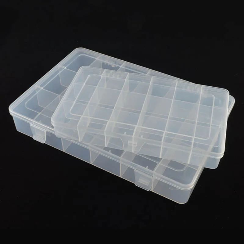 Hot New 18 Grid Transparent Plastic Storage Box Jewelry Earring Case Small Objects tool parts bag