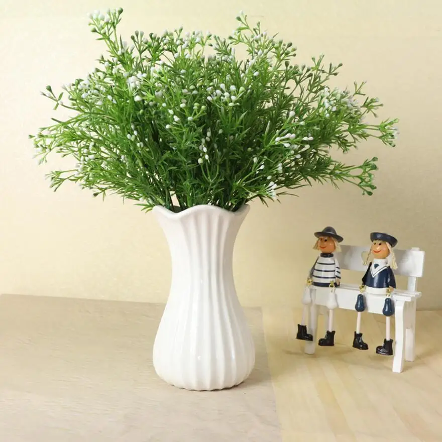 6pcs Artificial Artemisia argyi Branch Greenery For Plant Wall Background Wedding Party Home Hotal Office Bar Decorative