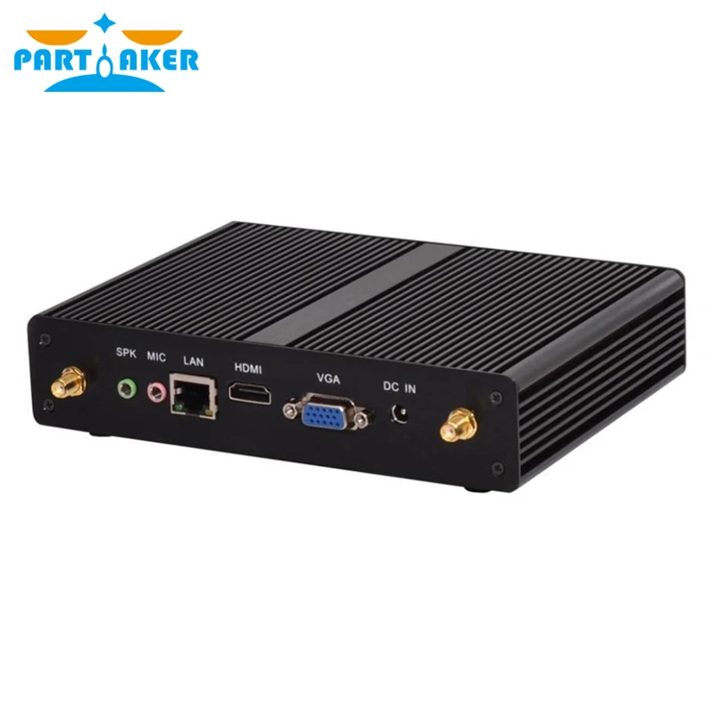 Partaker B6 Fanless Mini Desktop PC 3 Year Warranty Celeron 2955U 3755U I3 4020Y HTPC USB 3.0 HDMI VGA 1000M LAN WiFi