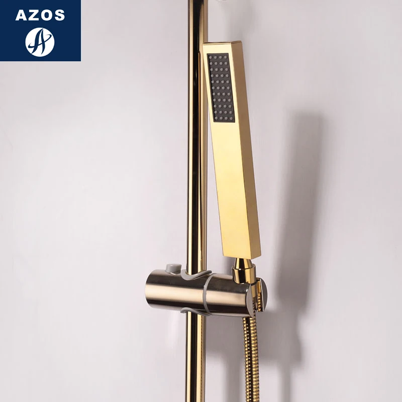 

Azos Shower Rod SUS304 Stainless Steel Ti-Pvd Rise And Fall Single Function Rotatable Bracket Space Saving Bathroom Round HSSJ02