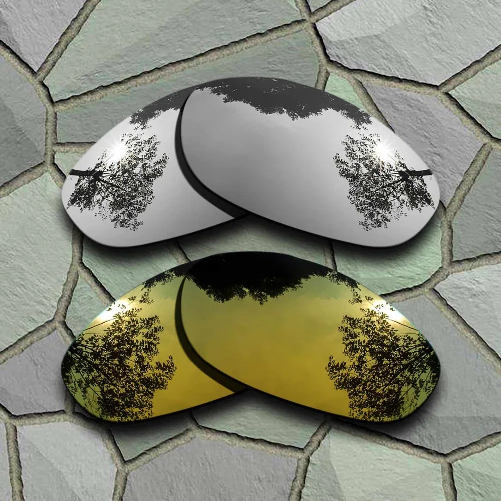 

Chrome&Yellow Golden Sunglasses Polarized Replacement Lenses for Oakley Monster Dog